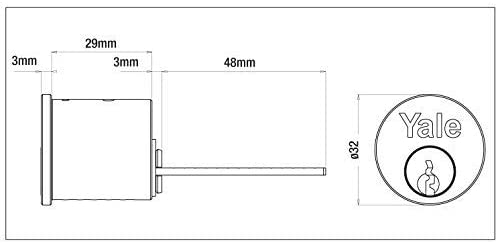 YALE X5 2 KEY CYLINDER BRASS, Polished Brass 2 Key, 2 Keys - Image 3