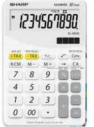 Sharp SH-ELM332BWH Desktop Calculator, White, No