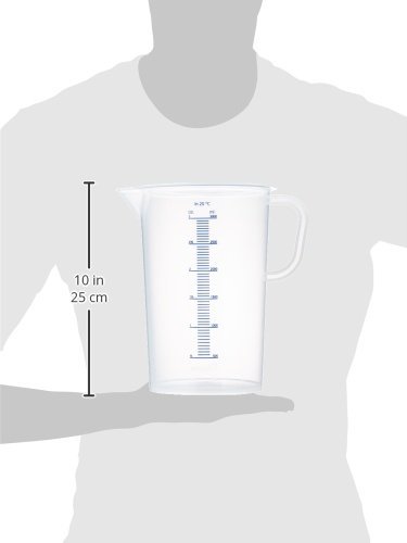 neoLab E-1625 Polypropylene Measuring Jug, 3000 ml, Transparent (Milchig) - Image 2