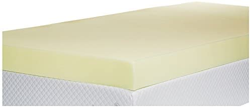 Southern Foam 4 Inch Double Memory Foam Mattress Topper, Yellow, Double (135 x 190 cm)