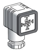 Schneider Electric XZCC43FCP40B Connector DIN43650A, Independant Connector Din 4Pins Female 90° M Pvc With Locking Screw