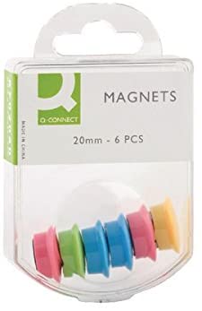Q-Connect Round Magnet 20mm Assorted (60 Pack), Pack of 60