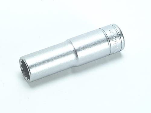 Teng Tools M120627C Bi‑Hexagon 1/2in Square Drive Deep Socket 27mm, 79mm Length