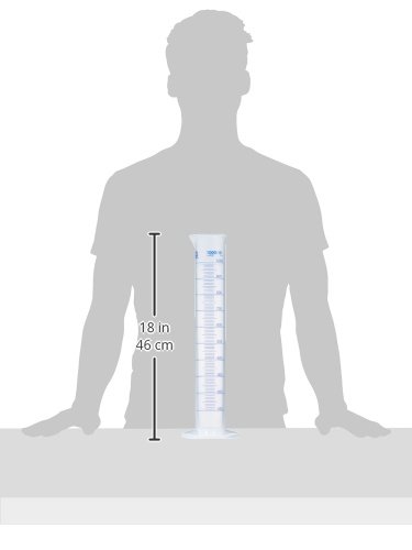 neoLab E-1616 Measuring Cylinder, Tall Shape, 1000 ml / 10 ml Polypropylene, Hexagonal Base, transparent (milchig) - Image 2