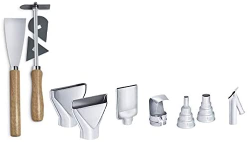 Steinel Hot Air Accessory Set in Case, 12-Piece, Pluggable Nozzles, Paint Scraper, for Renovating and Repairing