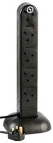 PRO ELEC PELB1698 10 Gang Extension Tower, Black 2m Lead