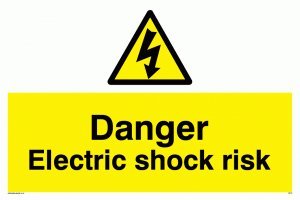 Ww7 Sign Viking Signs WE72-A1L-AC”Danger Electric Shock Risk” Sign, Aluminium ...