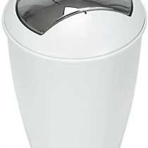 Spirella Atlanta Waste Bin HIPS White Chrome Height 30 cm x Width 20 cm