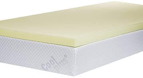 Southern Foam 2 Inch Double Memory Foam Mattress Topper, Yellow