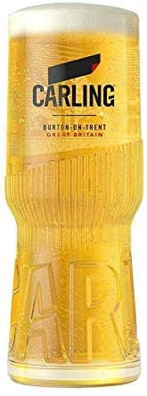 Carling Pint Glass Toughened Embossed and CE Marked, Transparent
