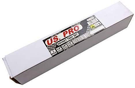 US Pro 3 Pce Socket Storage Rack Tray for 1/4, 3/8, and 1/2 inch Sockets, Variety Pack - Image 2