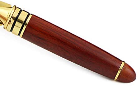 CaLeQi Handle Letter Opener knife Stainless Steel Knife Split File Envelopes Stationery Handle Portable Envelope Opener for School Home Work Uses (Mahogany gold letter opener) - Image 3