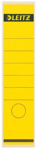 Leitz 16400015 - Self-Adhesive Label, Yellow, Rectangle, Ring Binder, Paper), 16400015 Rückenschild lang, Aktendeckel, 10 Stück, br sk