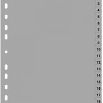 DURABLE Hunke &Jochheim Index Polypropylene 1–20, Grey, A4 215/230 x 297 MM, 20 Sheets