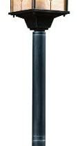 Konstsmide 7245-759 Milano Pathway Outdoor 1 x 75 W E27 Max Bollard/Leaded Effect Acrylic Glass/Aluminium / IP43 / Outside Light Antique Finish Matt Black-Silver
