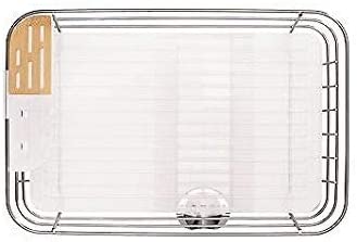 simplehuman KT1107 Slim Wire Frame Dishrack, Frosted Plastic with Stainless Steel, W 32.2cm x H 20.8cm x D 49.5cm - Image 4