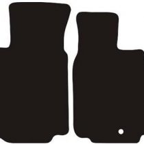 J.R. Tailor Fit Car Mat Set, Standard Black with Blue Striped Trim