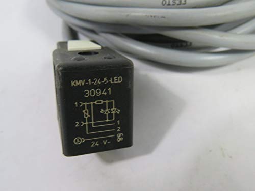 Festo 30941 Model KMV-1-24DC-5-LED Plug Socket With Cable, White - Image 3