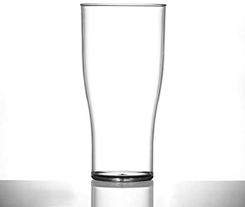 Virtually Unbreakable Heavy Duty Polycarbonate Tulip Plastic Pint Glass, Pack of 6, Transparent, 6 Count (Pack of 1)