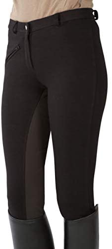 Pfiff 101197 ladies' breeches full seat, full seat breeches 6 colours, all sizes, Black (Black/Brown), 48 - Image 2