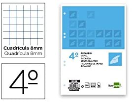 Spare liderpapel Quarter 100 Sheets 60 g/m2 Table 8 mm with Margin 6 Holes, multicoloured, 8mm