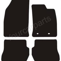 J.R. Tailor Fit Car Mat Set, Standard Black with Orange Checkered Trim