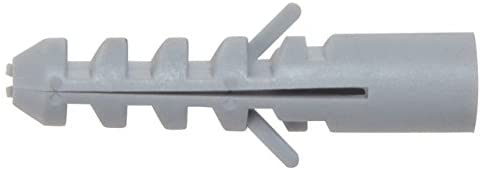Merriway BH02076 (10 Pcs) Hardwall Concrete Anchor, M12 x 60 mm Heavy Duty Rimless Grey Nylon Wall Plug - Pack of 10 Pieces