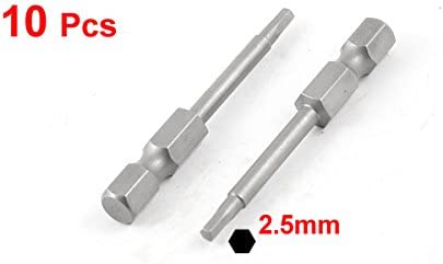 Sourcingmap 10Pcs Hexagon 4mm Shank 2.5mm Tip Hex Magnetic Screwdriver Insert Bits, Variety Pack - Image 2