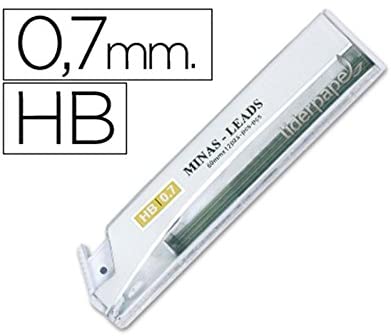 Liderpapel - Graphite Leads 0.7 mm HB Tube of 12 Leads, grau / silber, 1 count (Pack of 12)