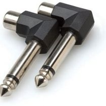 HosaTech GPR-123 RCA to 1/4 inch TS Right Angle Adapters (Pack of 2)
