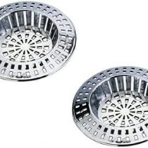 Merriway BH02804 Plastic Sink Strainer - Small 60mm (2.3/8 inch) Dia., Chrome, Pack of 2