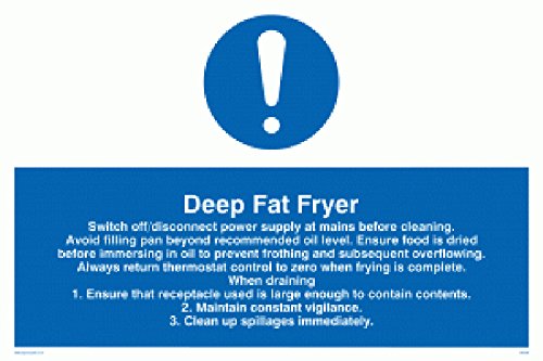 Viking Signs MM189-A2L-AC Deep Fat Fryer Rules Sign, Aluminium ...