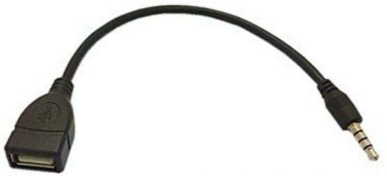 Coomoors USB to 3.5mm Jack Audio Adapter AUX to USB Adapter Audio Music Car Stereo Male Plug Jack to USB Female Cord Converter Cable U Disk Aux Cable for Car - Black(Car Need Decode Function) - Image 2