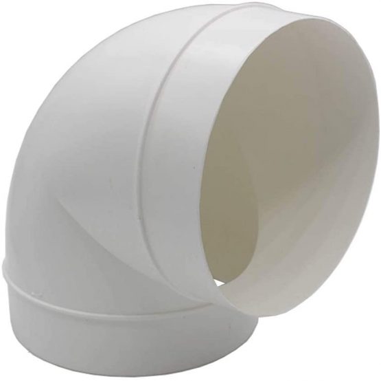 Kair 90 Degree Elbow Bend 150mm - 6 inch Round Plastic Ducting Joint to Connect Round Duct Pipe or Flexible Hose