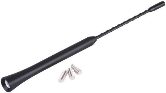 Car Aerial Antenna Kit, Universal 9in Car Stereo Radio Aerial Antenna Stubby Aerial FM Radio Antenna Mast Car Aerial Replacement Kit Screw-in Type with Screws Black - Image 2