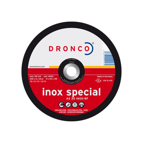 DRONCO AS30INOX-125-6 - Disco de desbaste AS 30 INOX Special-metal, 125 x 6 mm