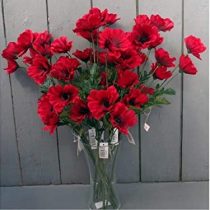 10 x Artificial Red 45cm Poppy Flowers