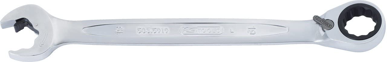 KS Tools 503.5917 Ratchetcombination Wrench 17mm Revwith Ratchet Function On Open Side, Chrome