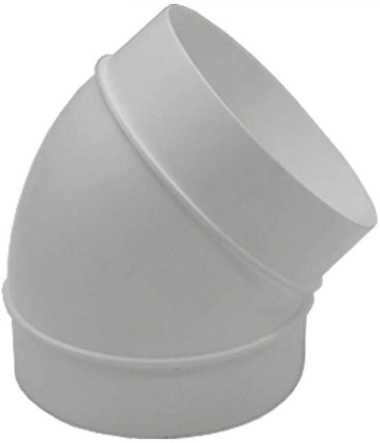 Kair 45 Degree Elbow Bend 100mm - 4 inch Round Plastic Ducting Joint to Connect Round Duct Pipe or Flexible Hose