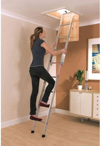 Youngman 302340 2-Section Spacemaker Loft Ladder, Silver, 167 x 32 x 11 cm - Image 2