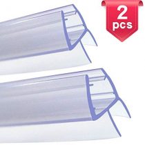 Shower Screen Seal Strip 2 Pieces Rubber Plastic Seal for 6-8mm Straight Curved Glass Bath Shower Door Bottom Seal 100CM/1000mm