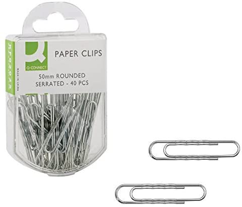 Q-Connect Paperclips Serrated 50 mm 10 x 40 (Pack of 400) KF02025Q, silver, Pack of 10 - Image 2