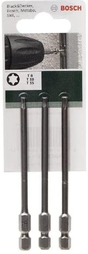 Bosch 2609255971 89mm Torx Screwdriver Bit Set including Standard Quality (3 Pieces), Variety Pack