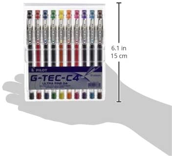 Pilot G - Tec C4 Gel Microtip Rollerball 0.4 mm - Assorted, Pack of 10, 1 count (Pack of 10) - Image 2