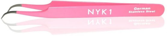 NYK1 Individual Precision Eyelash Tweezers - Pointed, Curved or X Cross in Silver or Pink (Curved Pink x1 Unit) - Image 3