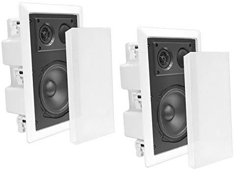 Pyle PDIW87 loudspeaker - loudspeakers (AC, In-wall/in-ceiling, Wired, Terminal, 50 - 20000 Hz), White