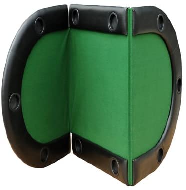 SPORTNOW Foldable Poker Mat for 10 Players, Oval Poker Table Top with Cup Holders - Image 4