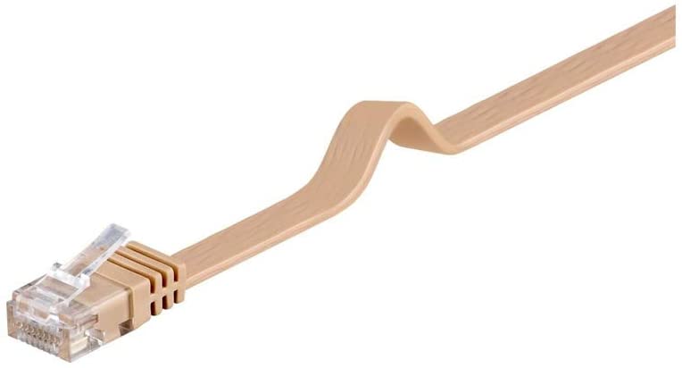 Goobay 95887 CAT 6 Flat-Patch Cable, U/UTP, Light Brown, 5 m Length