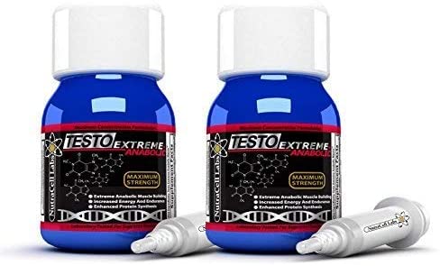 Testo Extreme Anabolic (60ml : 2 Month Supply) Strongest Legal Testosterone Booster : Muscle Growth & Strength Body Building Supplement