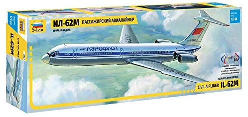 GSI Creos Zvezda 500787013 Aviation 1:144 Ilyushin IL-62 M, Multicolor, Small